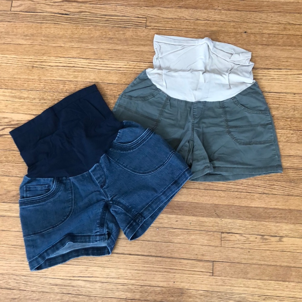 Two pairs of maternity shorts